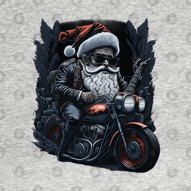 Santa on motorbike by MZeeDesigns